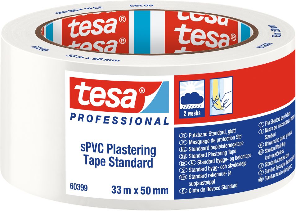 tesa® PVC Putzband Standard, weiß 33 m x 50 mm