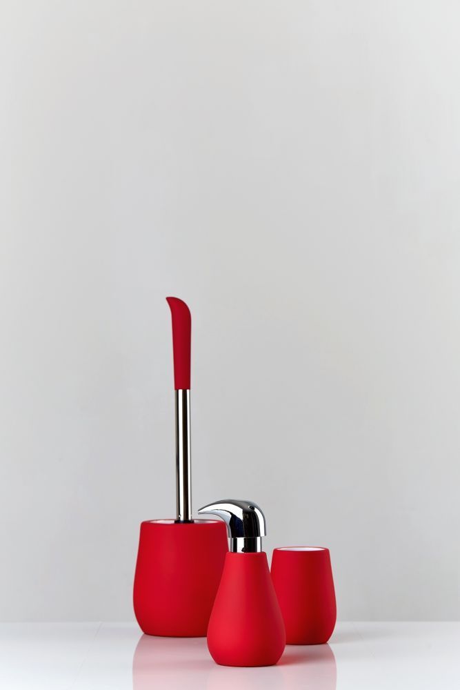 WENKO WC-Garnitur Sydney Rot Matt, Keramik mit Soft-Touch Beschichtung