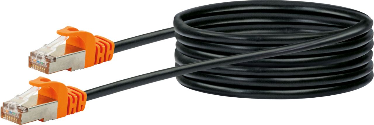 SCHWAIGER CAT 7 Netzwerkkabel (S/FTP), 5 m, Schwarz