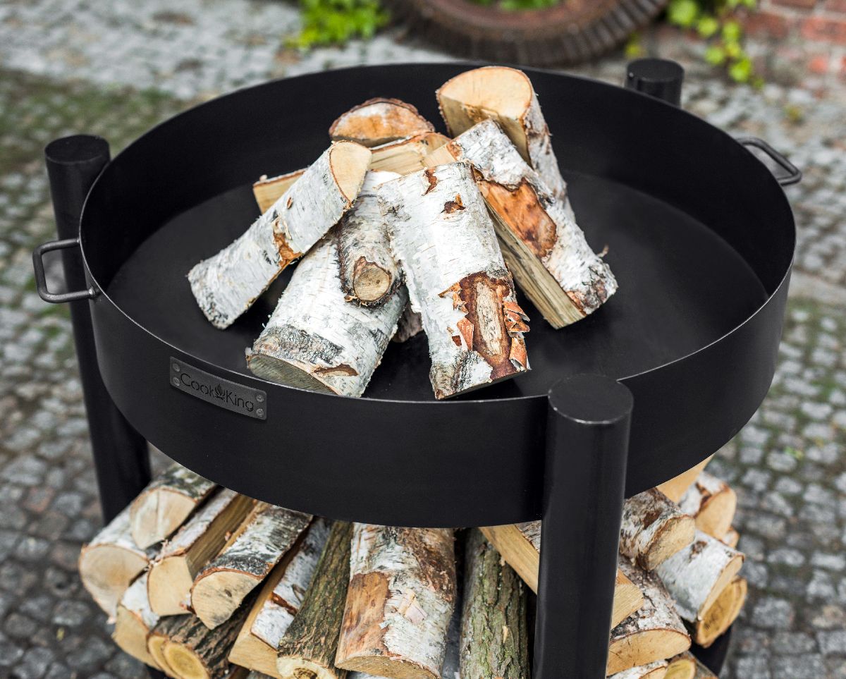 CookKing Feuerschale Montana 80 hoch | Inkl. Holzlager