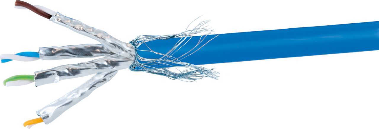 SCHWAIGER CAT 8.1 Netzwerkkabel (S/FTP), 25 m, Blau