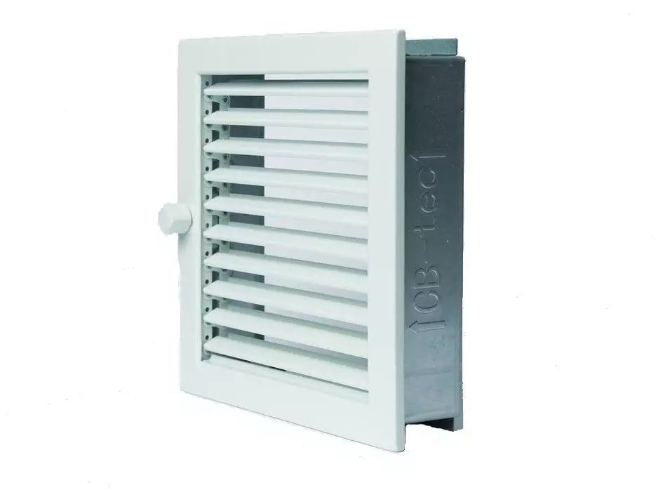 CB-tec Warmluftgitter Kamin Ofen Gitter Luftgitter verstellbar 25 x 15 cm, weiß