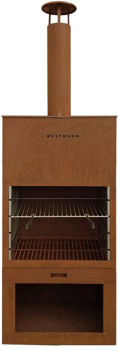 Westmann Grill und Gartenkamin, 41 x 70 x 229 cm, Rost