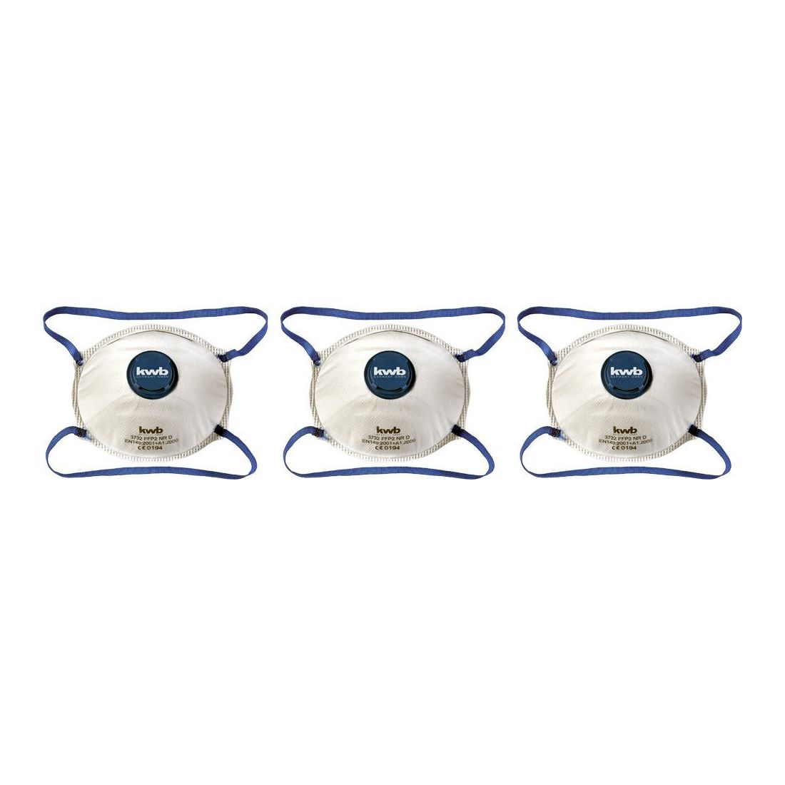 KWB Germany Feinstaubmaske FFP 2, mit Ausatemventil, 3 Stck. 373230