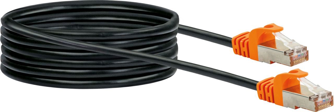 SCHWAIGER CAT 7 Netzwerkkabel (S/FTP), 5 m, Schwarz