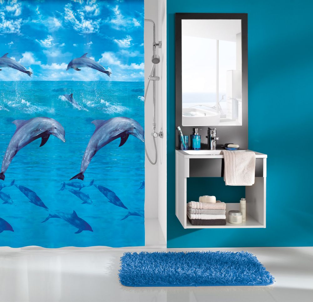 Kleine Wolke Duschvorhang Dolphin