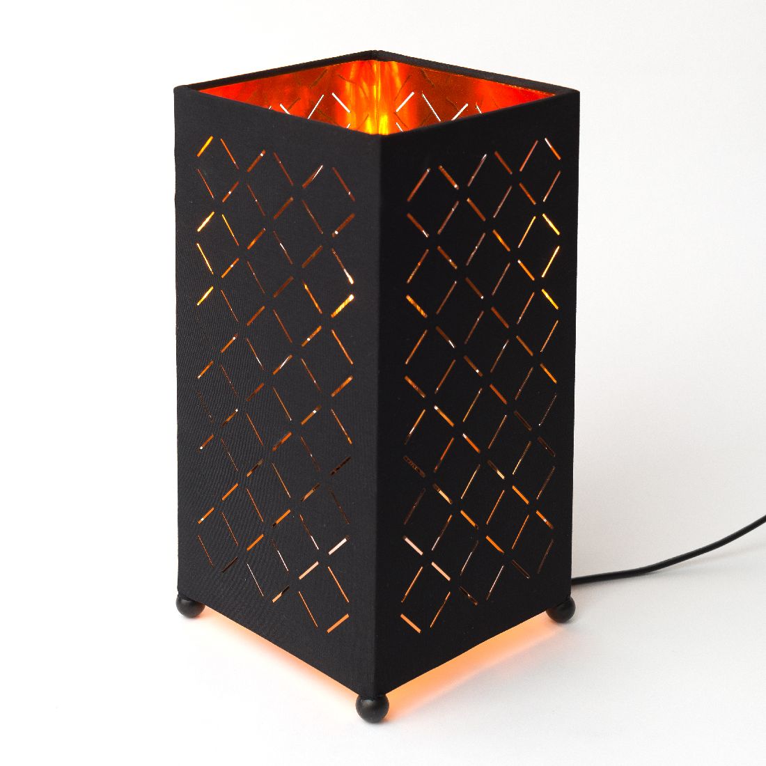 Megalight Tischleuchte Shining Flame BL/GO eckig
