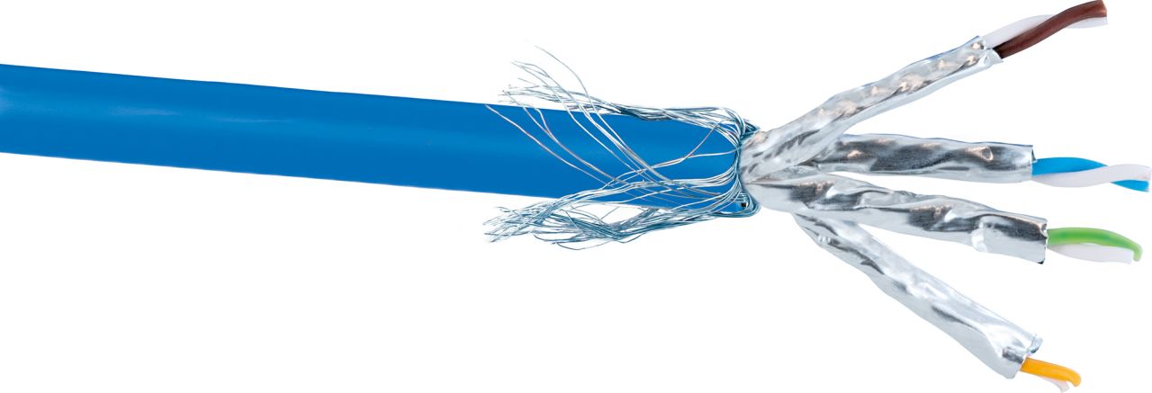 SCHWAIGER CAT 8.1 Netzwerkkabel (S/FTP), 25 m, Blau