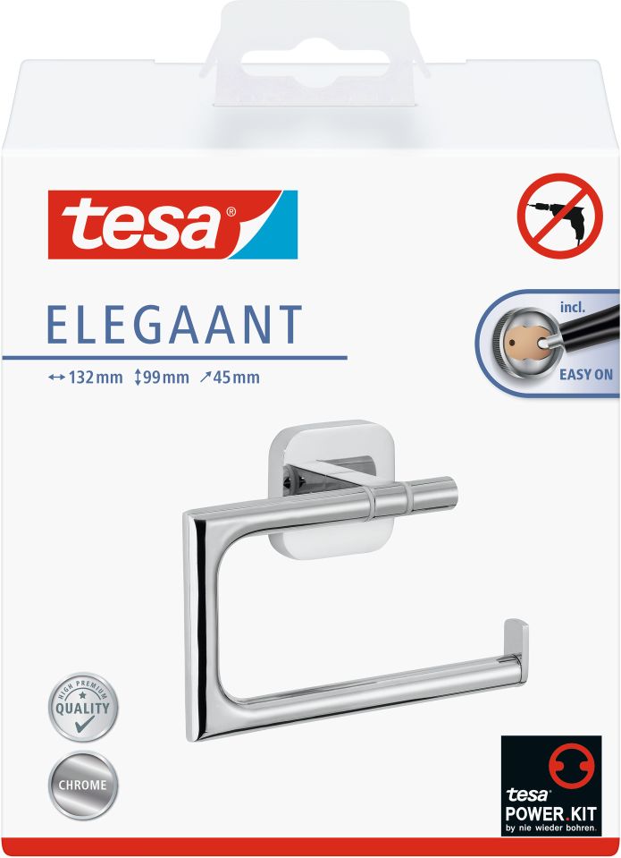 tesa® Elegaant Toilettenrollenhalter ohne Deckel