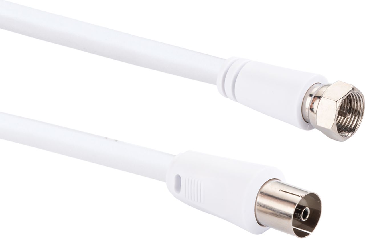 SCHWAIGER SAT/Antennen Adapterkabel (75 dB), 3 m, Weiß