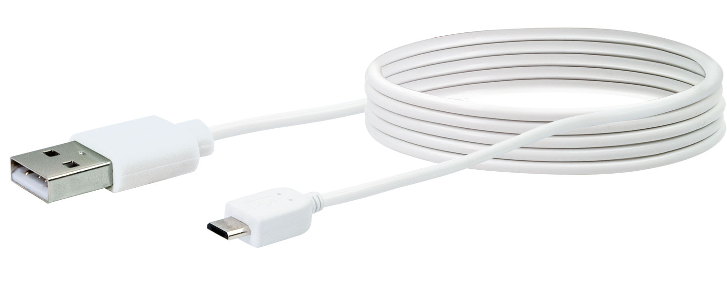 SCHWAIGER Micro USB Sync & Ladekabel 2 m Weiß LK200M532