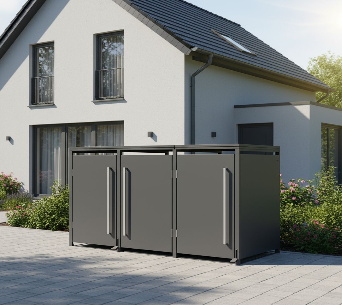 Westmann Mülltonnenbox Pedura 3 | 3x 240L | mit Fußpedal