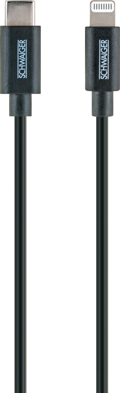 SCHWAIGER Apple Lightning Sync & Ladekabel, 2 m, Schwarz