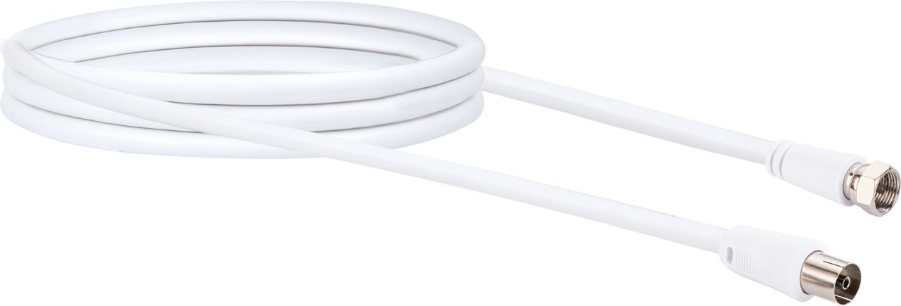 SCHWAIGER SAT/Antennen Adapterkabel (75 dB), 3 m, Weiß