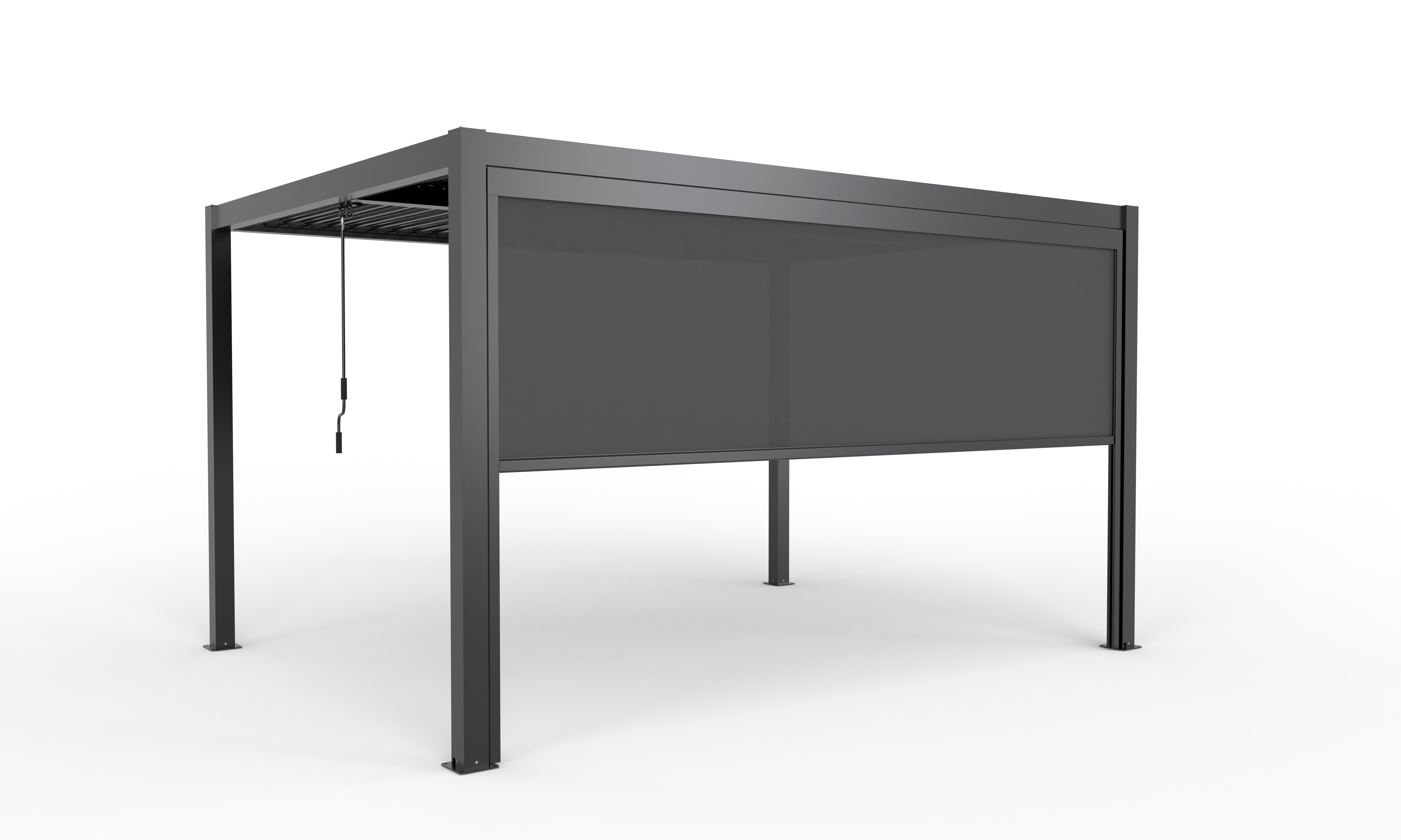 Ximax Aluminium Pergola Seitenmarkise 400 cm Dunkelgrau