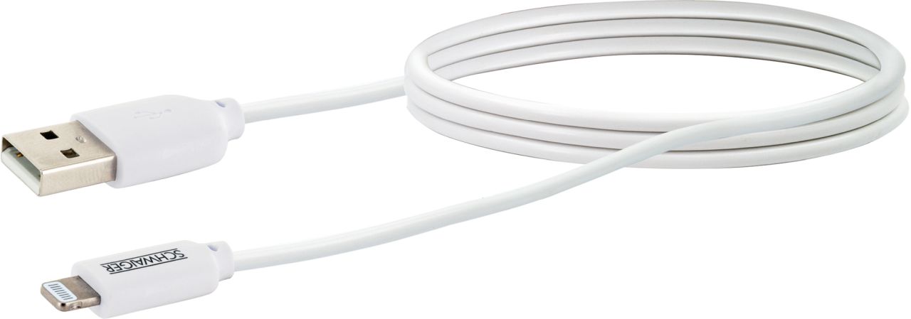 SCHWAIGER Apple Lightning Sync & Ladekabel, 2 m, Weiß