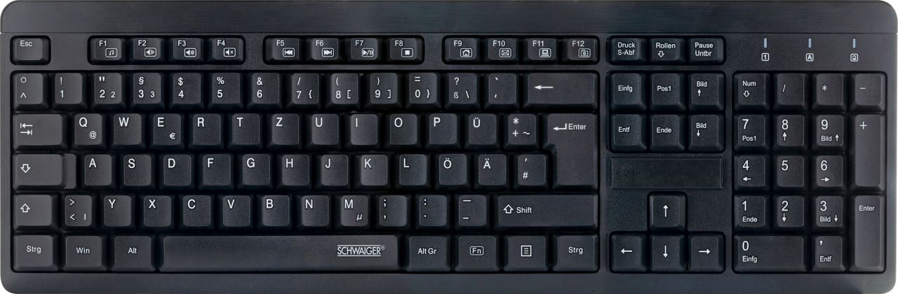 SCHWAIGER PC Tastatur, Schwarz