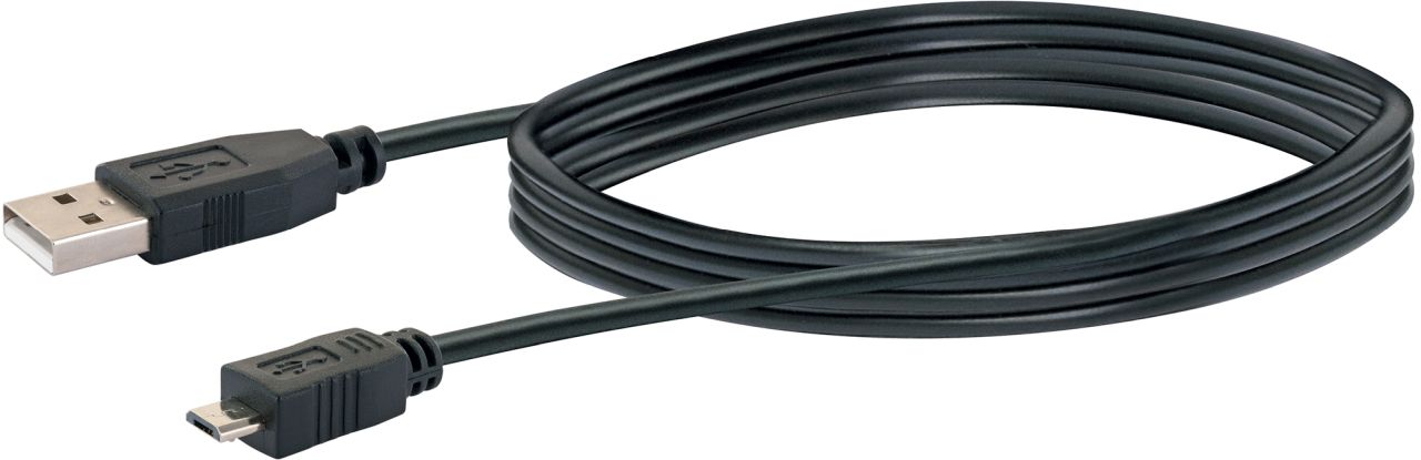 SCHWAIGER USB 2.0 Anschlusskabel, 1,8 m, Schwarz