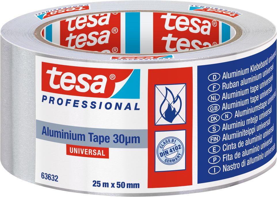 tesa® Alu Tape Klebeband Universal mit Liner 25 m x 50 mm