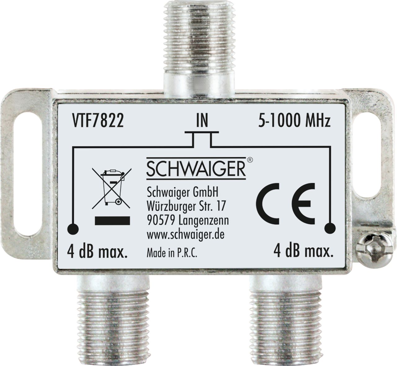 SCHWAIGER 2-fach Verteiler (4 dB)