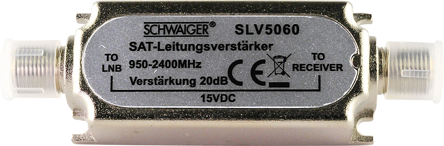 SCHWAIGER SAT-ZF Leitungsverstärker (20 dB), Silber SLV5060531