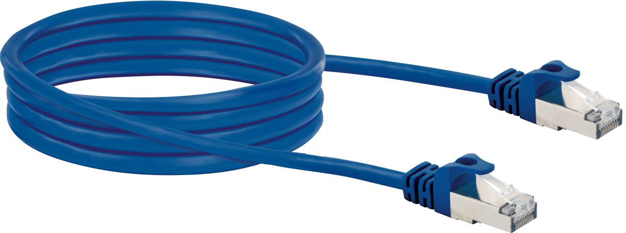 SCHWAIGER CAT 8 Netzwerkkabel (S/FTP), 2 m, Blau