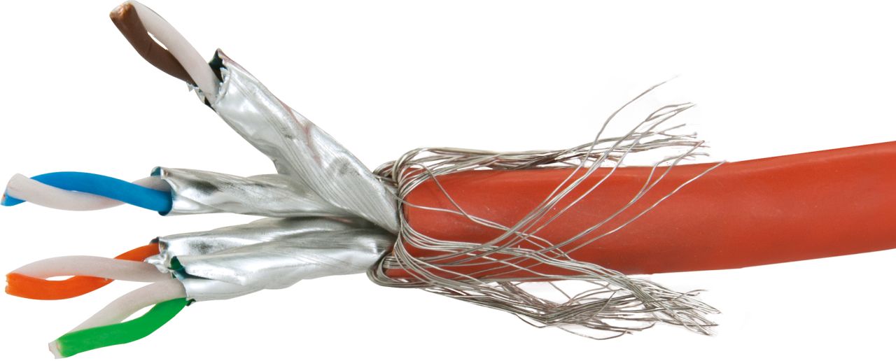 SCHWAIGER CAT 7 Netzwerkkabel (S/FTP), 25 m, Orang