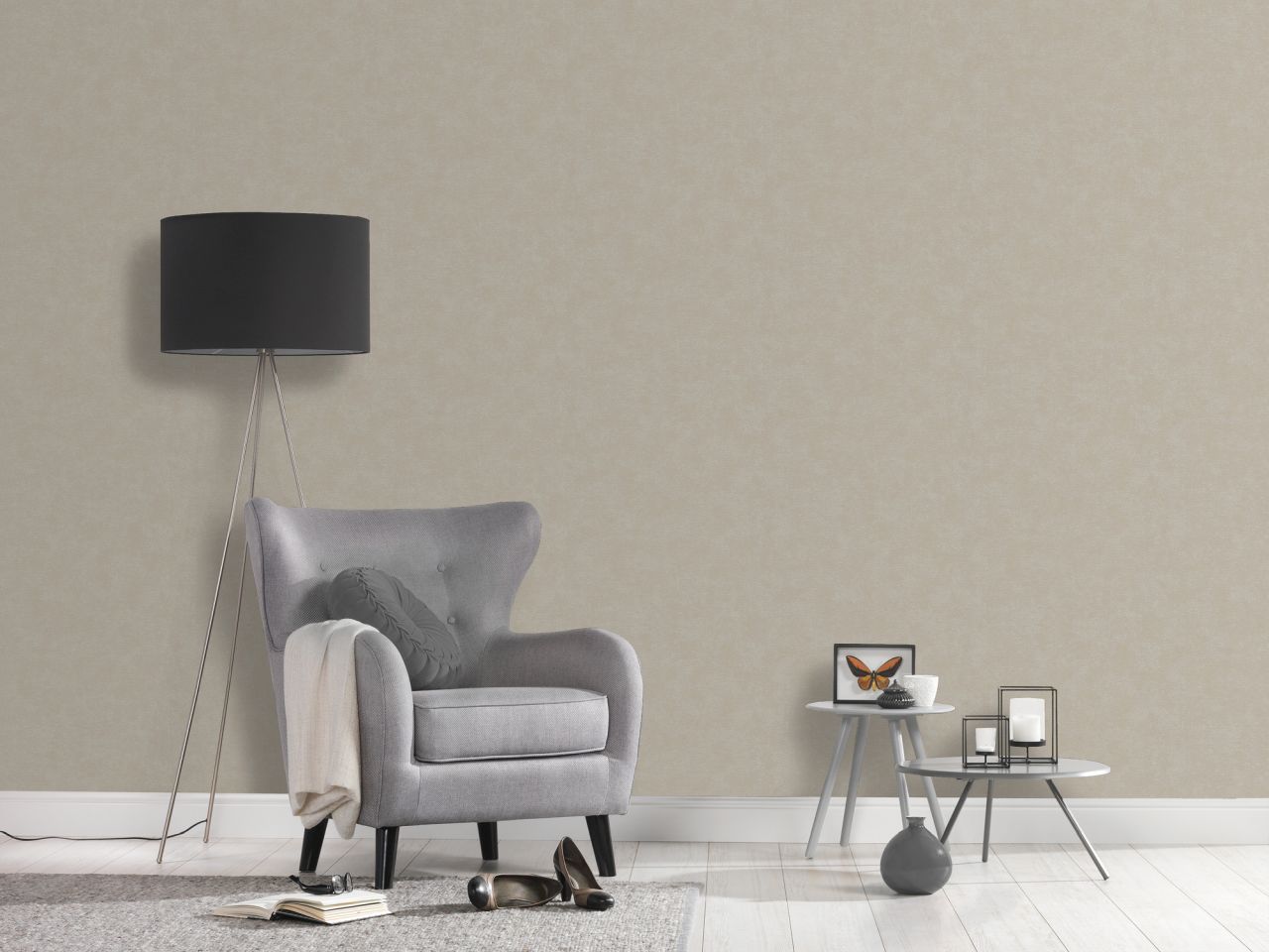A.S. Création Vliestapete Casual Living Uni Grau matt leicht strukturiert