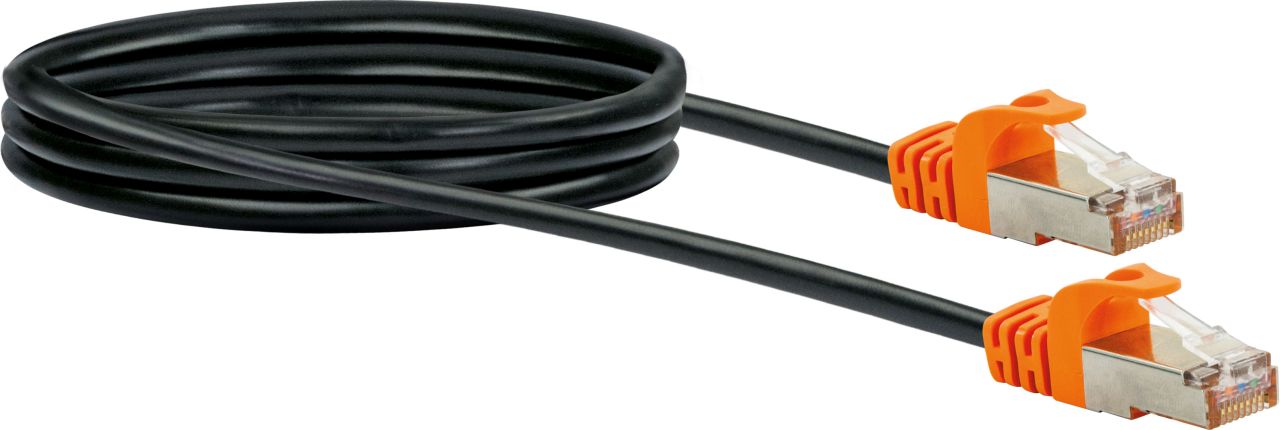 SCHWAIGER CAT 7 Netzwerkkabel (S/FTP), 2 m, Schwarz