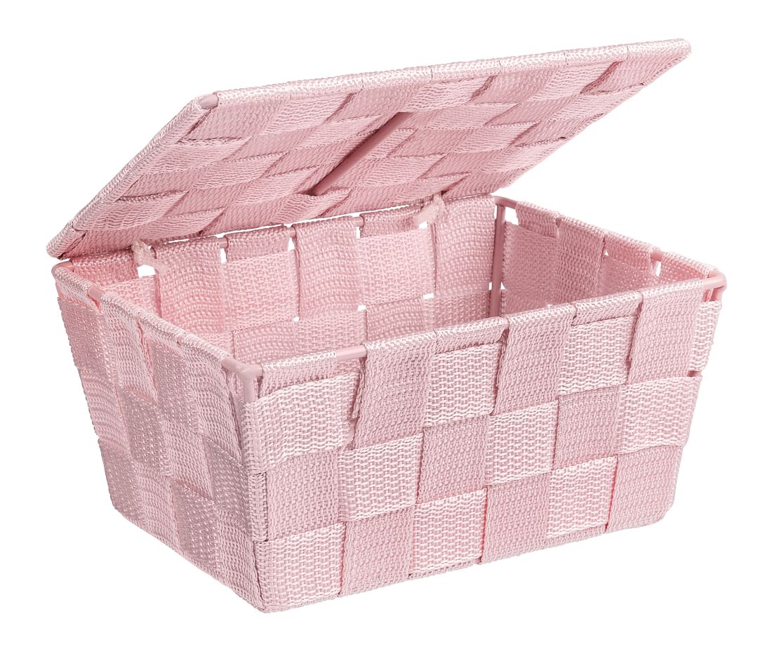 WENKO Badkorb Adria mit Deckel, Rosa