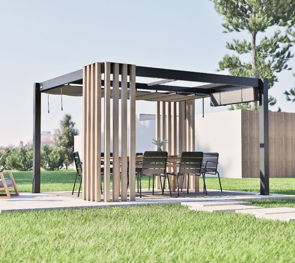 Sojag Pavillon Lito 1012 mit Sonnensegel