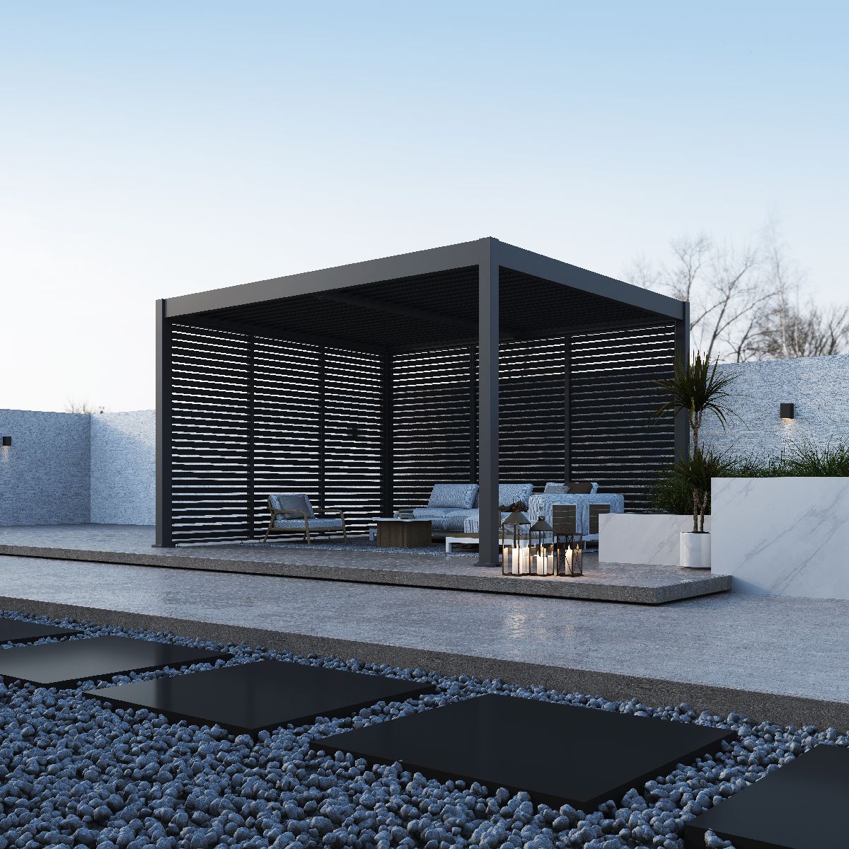 Paragon Outdoor Lamellen Sichtschutz für Pergola Grand Tuscan 14