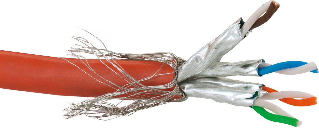 SCHWAIGER CAT 7 Netzwerkkabel (S/FTP), 25 m, Orang