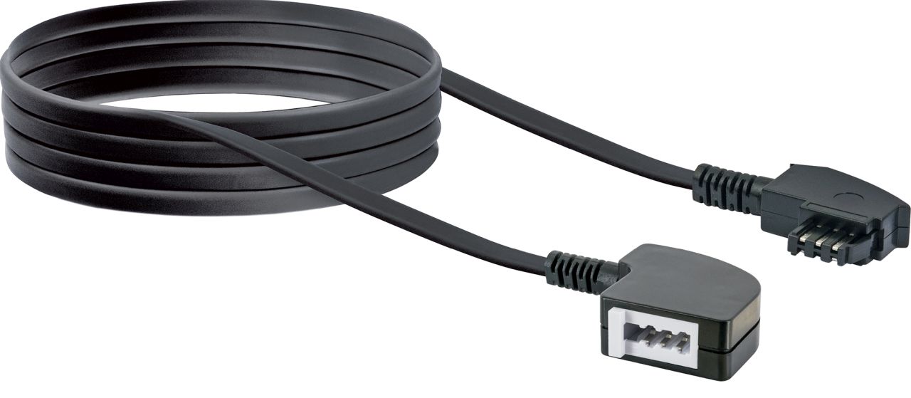 SCHWAIGER Verlängerungskabel (TAE), 6 m, Schwarz