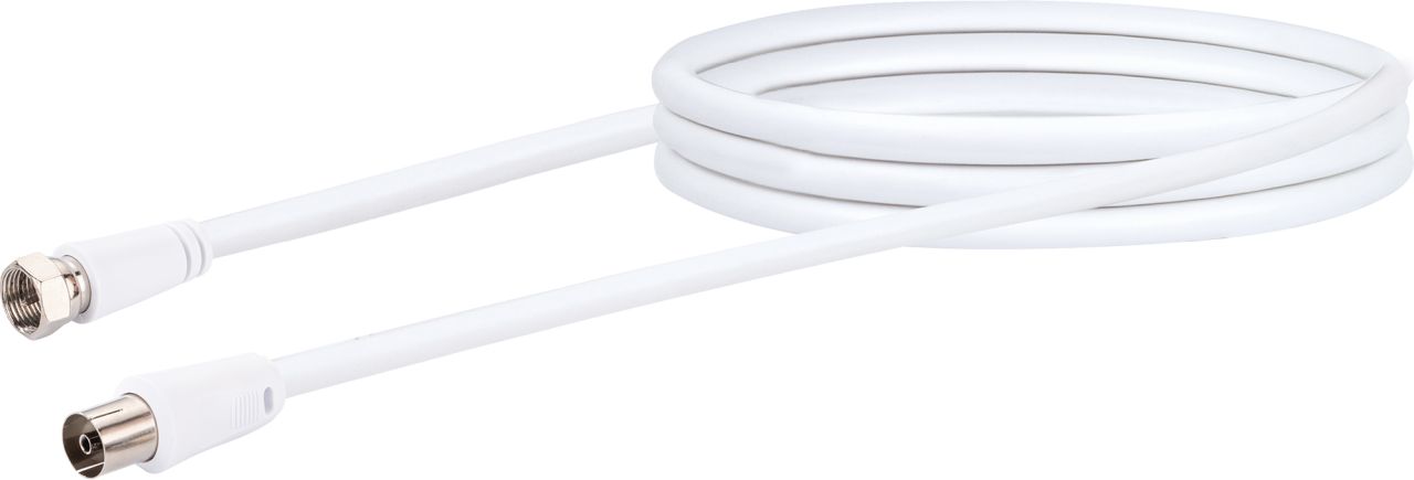 SCHWAIGER SAT/Antennen Adapterkabel (75 dB), 3 m, Weiß