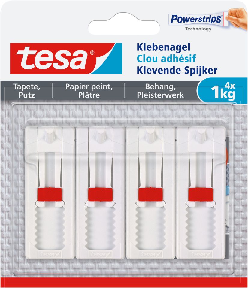 tesa® Klebenagel verstellbar, Tapete & Putz