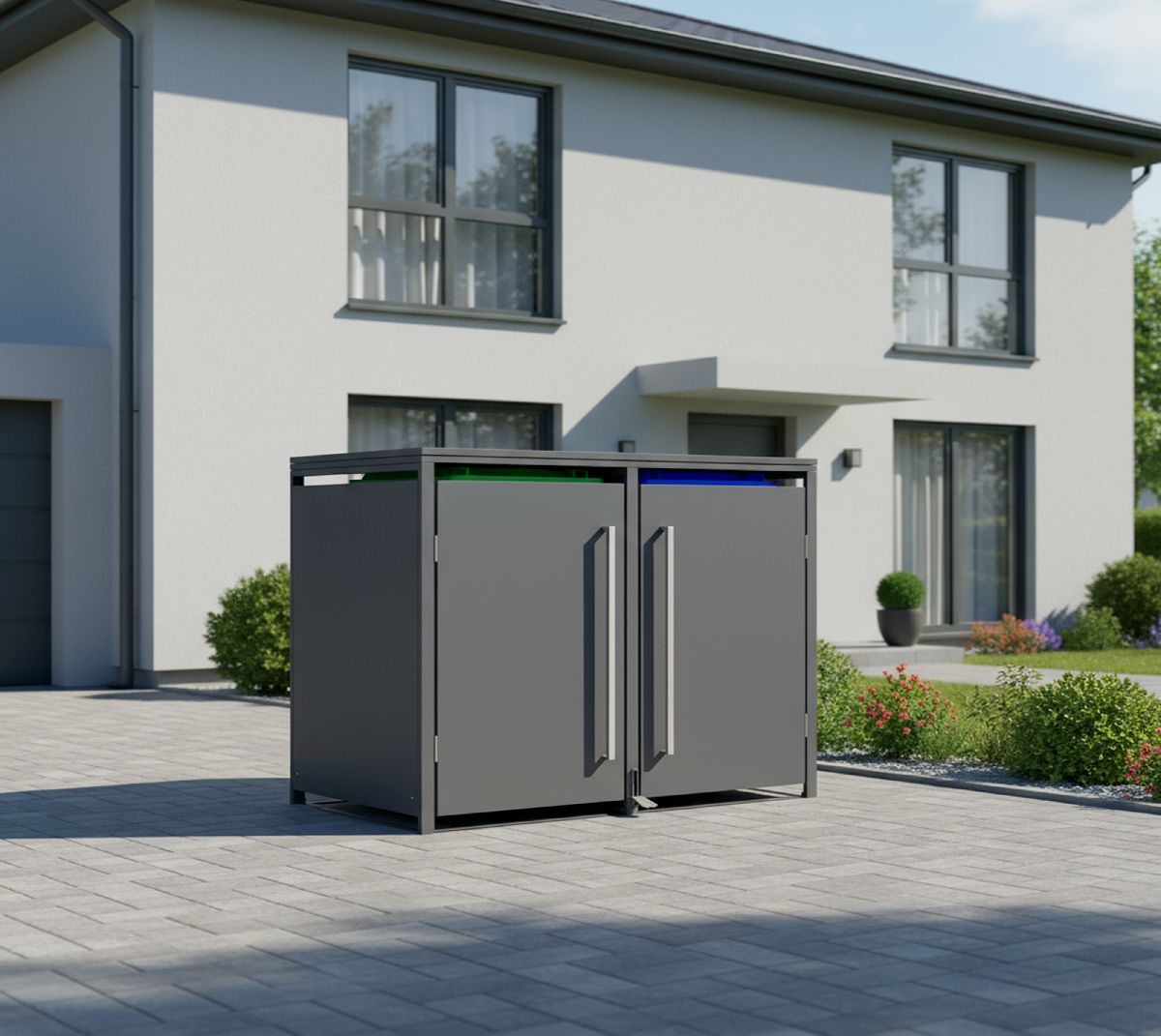 Westmann Mülltonnenbox Pedura 2 | 2x 240L | mit Fußpedal