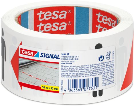 tesa® Signal Abstand halten PP 50 m x 50 mm