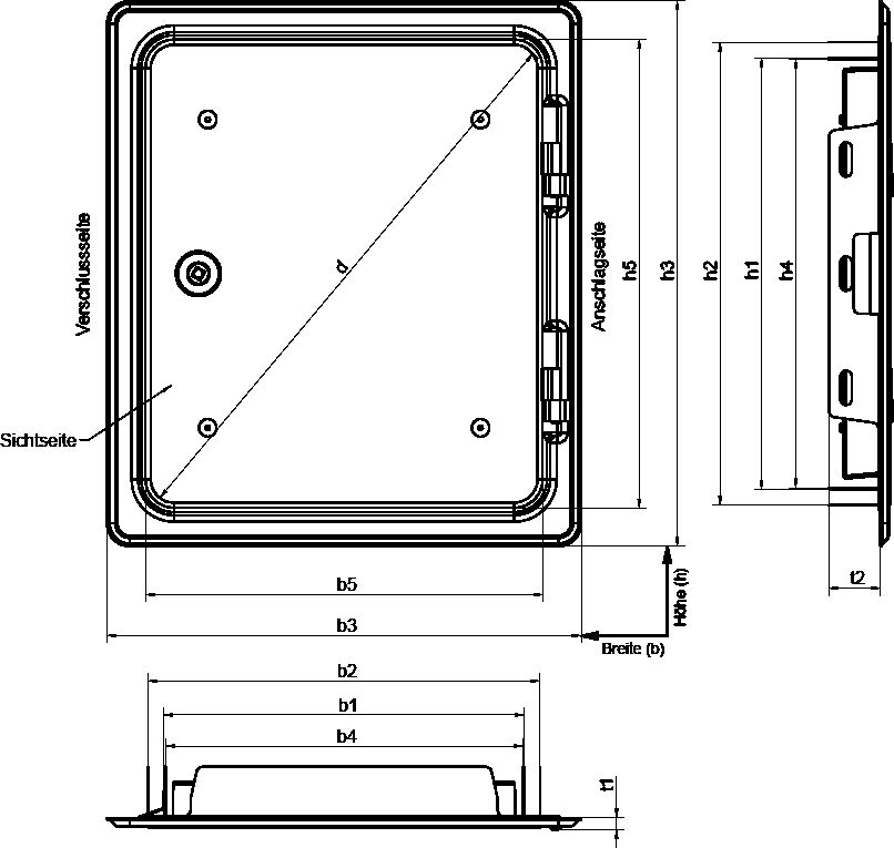 Upmann Kamintür K31/4 V2A 25 x 30 cm