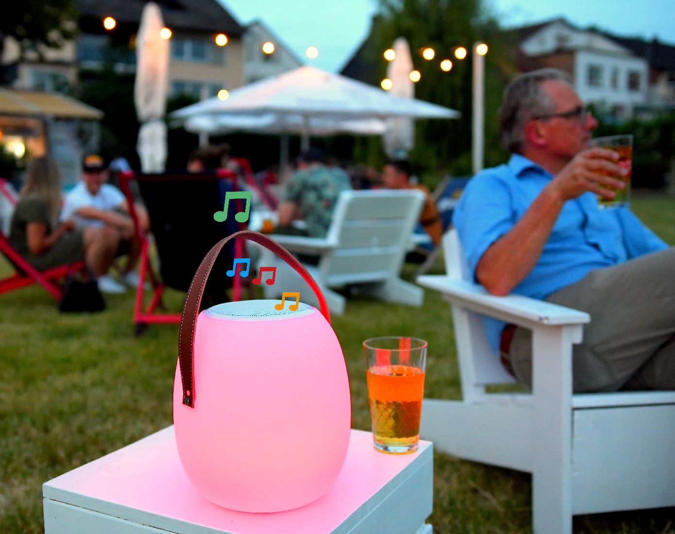 IDV Außenleuchte Akku-Leuchte W+RGB & Funk-Lautsprecher SPIKA