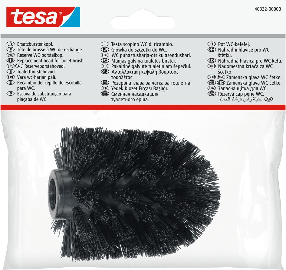 tesa® Ersatz-Toilettenbürstenkopf schwarz