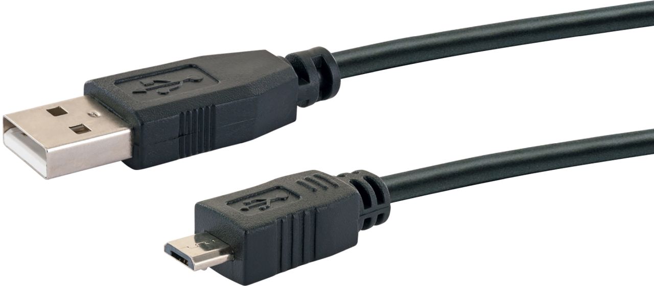 SCHWAIGER USB 2.0 Anschlusskabel, 1,8 m, Schwarz