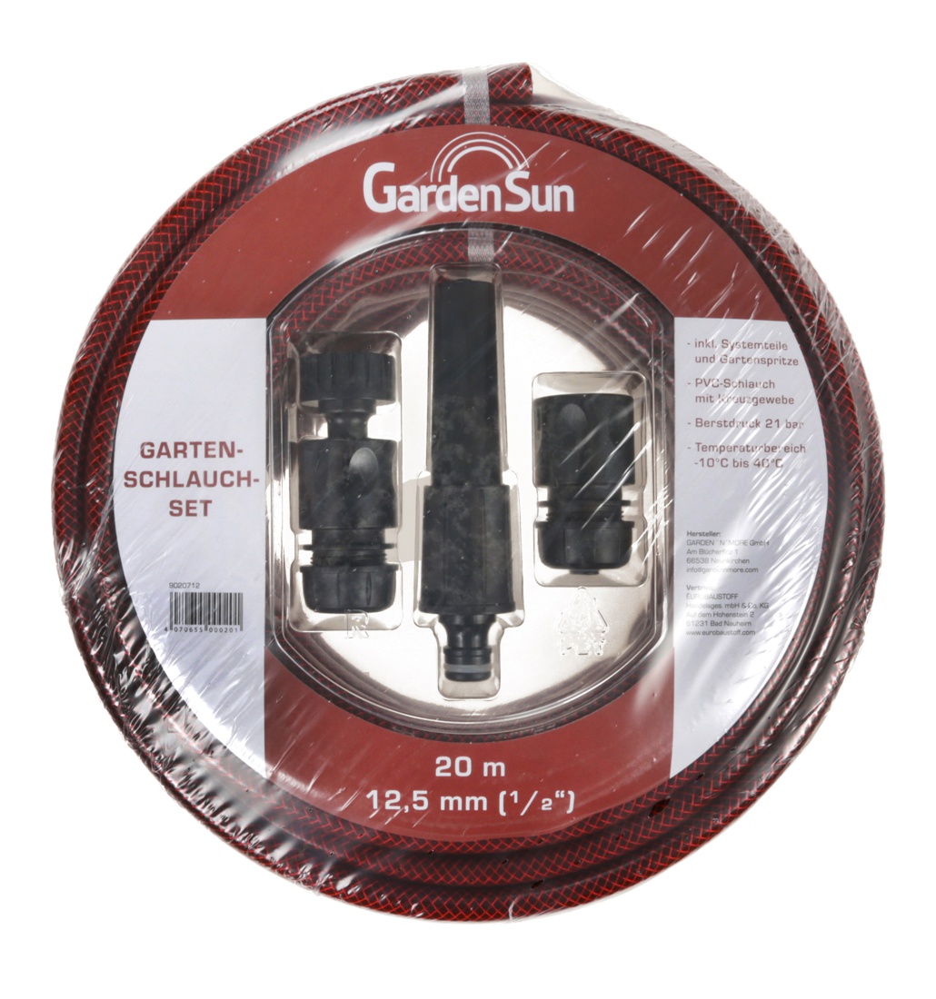 GardenSun Gartenschlauch-Set 20 m, 1/2"