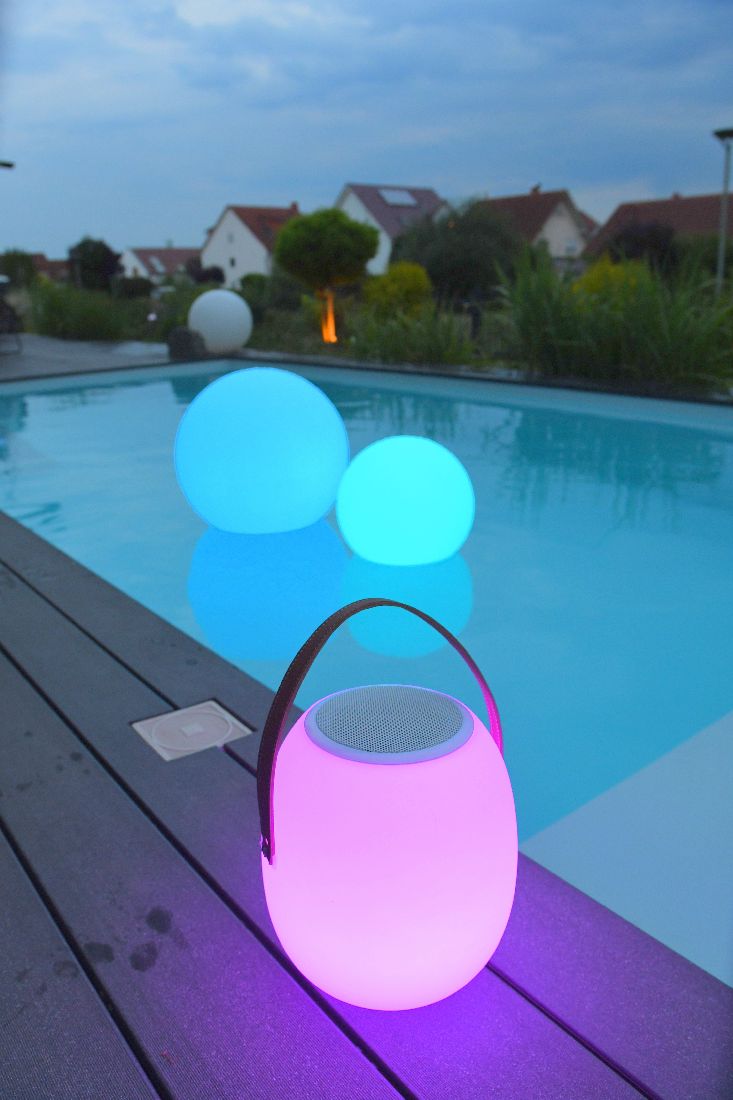 IDV Außenleuchte Akku-Leuchte W+RGB & Funk-Lautsprecher SPIKA