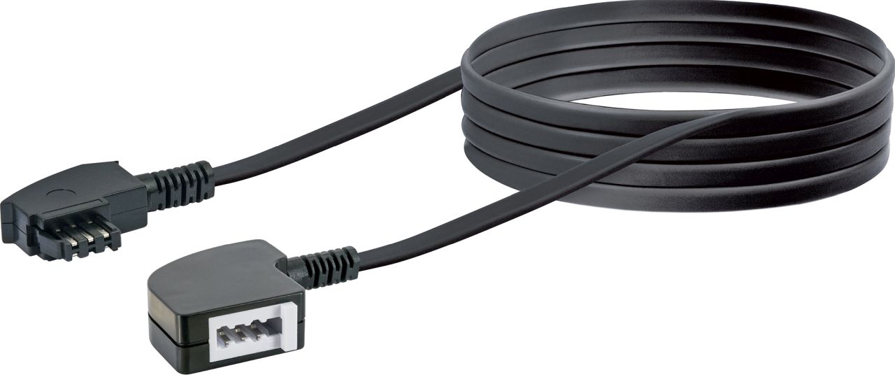 SCHWAIGER Verlängerungskabel (TAE), 6 m, Schwarz