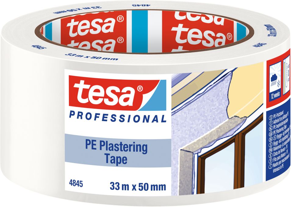 tesa® PE Putzband, weiß 33 m x 50 mm