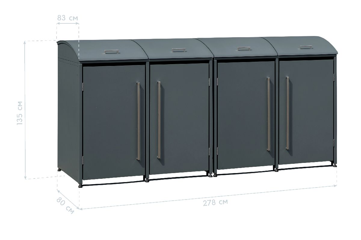 Westmann Mülltonnenbox Moderna 4 | 4x 240 L