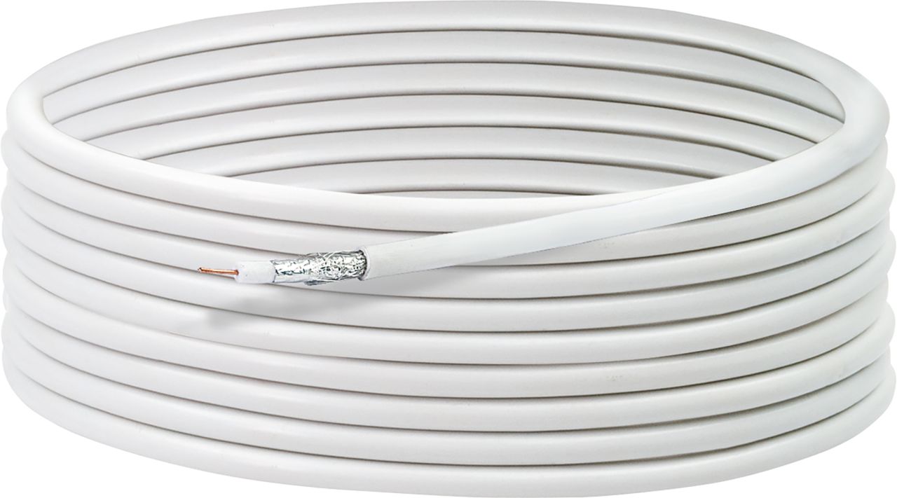 SCHWAIGER SAT Koaxialkabel (75 dB), 10 m, Weiß