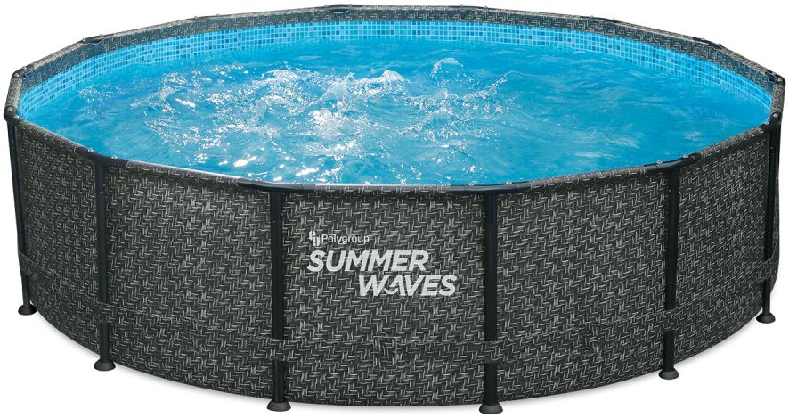 Summer Waves Elite Pool Ø 427 x 107 cm, Rattan-Braun