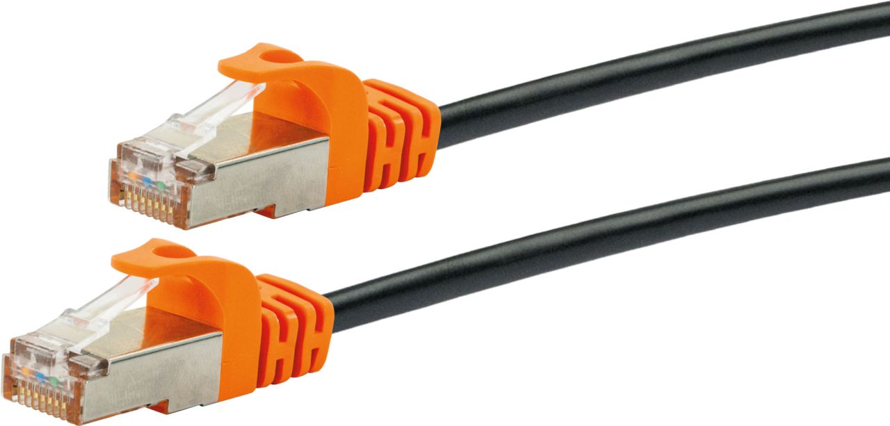 SCHWAIGER CAT 7 Netzwerkkabel (S/FTP), 2 m, Schwarz